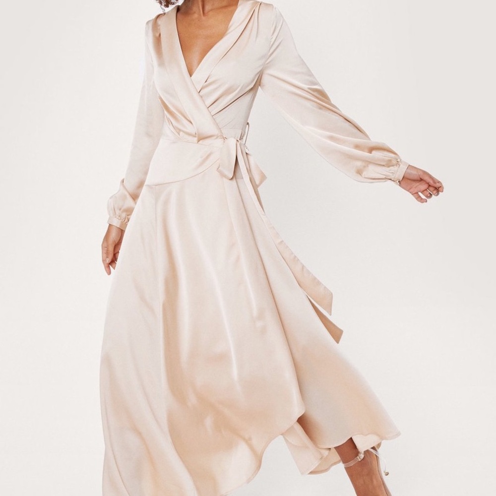 NWT Nasty gal silk wrap maxi dress